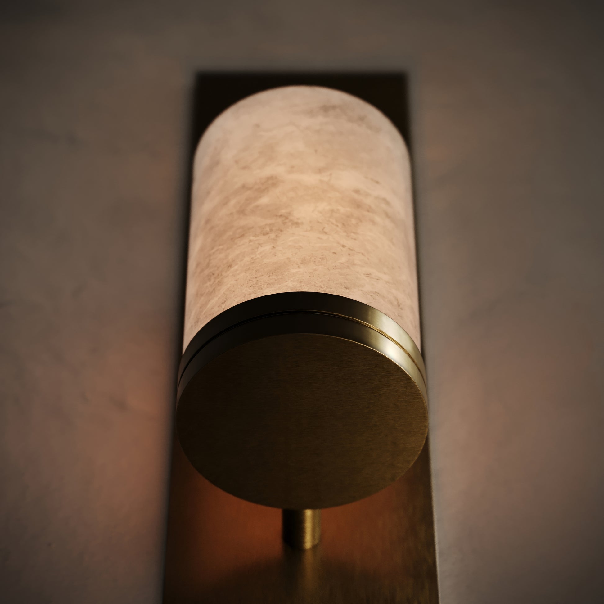 Perluna Alabaster LED Wall Sconce Light Burnished Brass 550mm