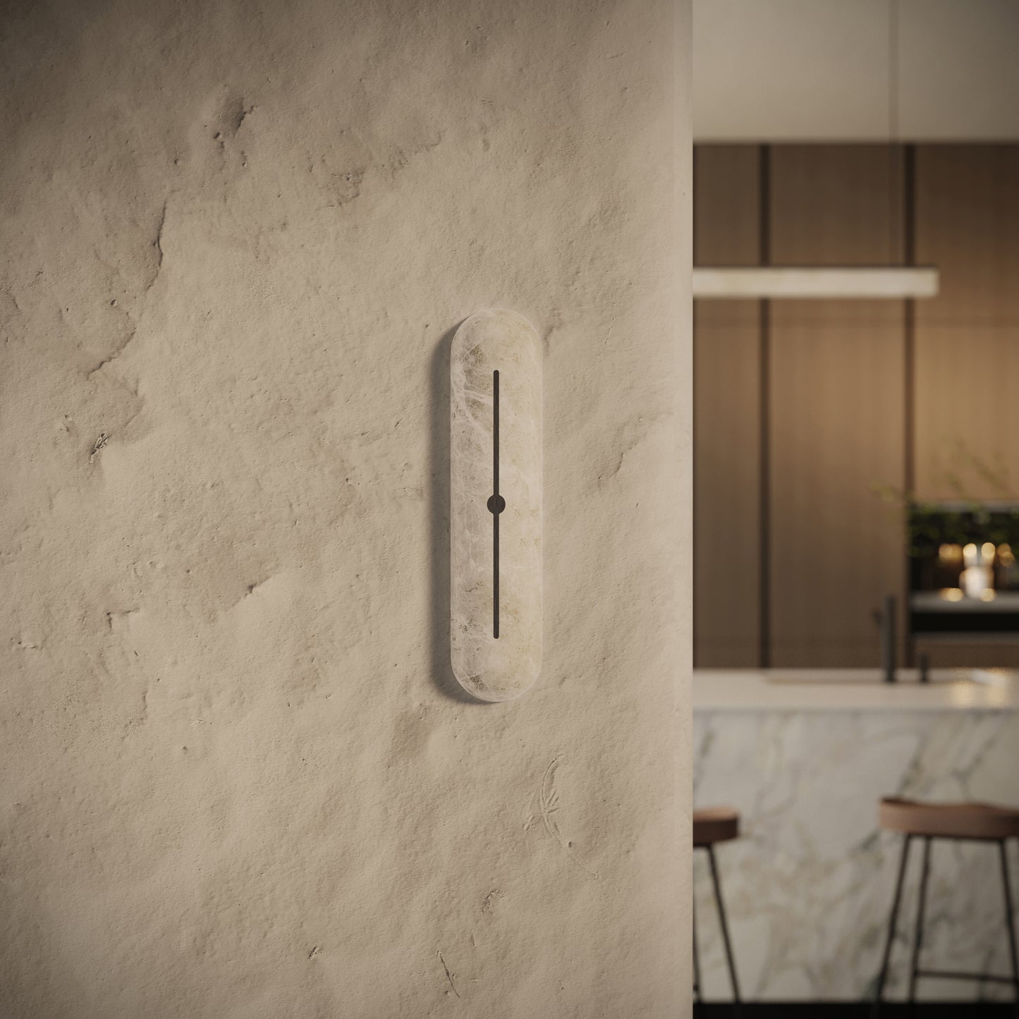 Illumia Alabaster IP44 LED Wall Sconce Light Deep Bronze 450mm
