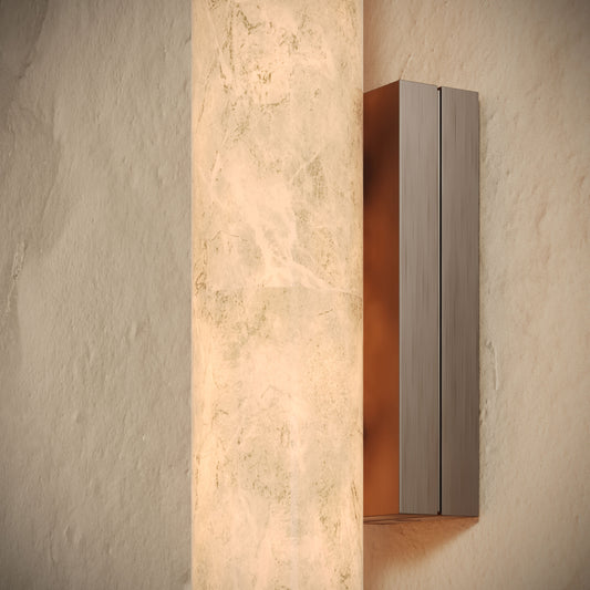 Alabastro Alabaster LED Wall Sconce Light With Deep Bronze Fittings 600mm