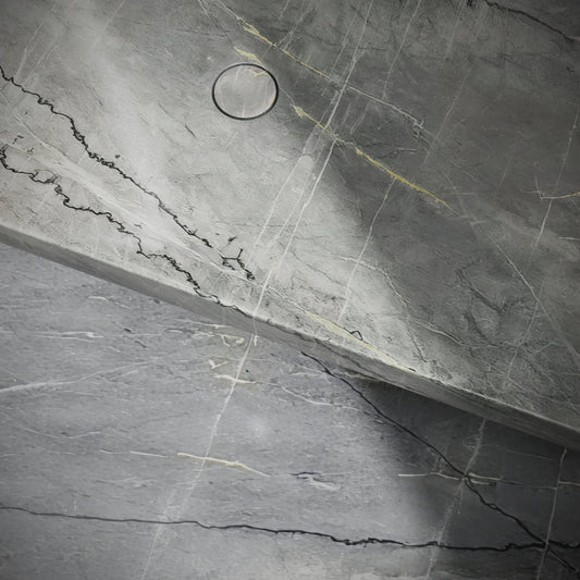 Levitare Amazon Blue Marble Ultra Thin Wall Mounted Basin 1200mm (Offset Waste)
