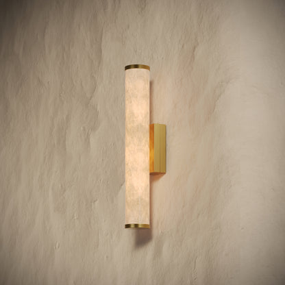 Alabastro Alabaster LED IP44 Wall Sconce Light With Brushed Gold Fittings 400mm