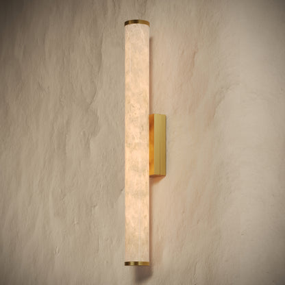 Alabastro Alabaster LED IP44 Wall Sconce Light With Brushed Gold Fittings 600mm