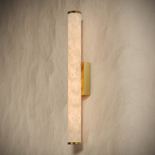 Alabastro Alabaster LED Wall Sconce Light with Brushed Gold Fittings 600mm