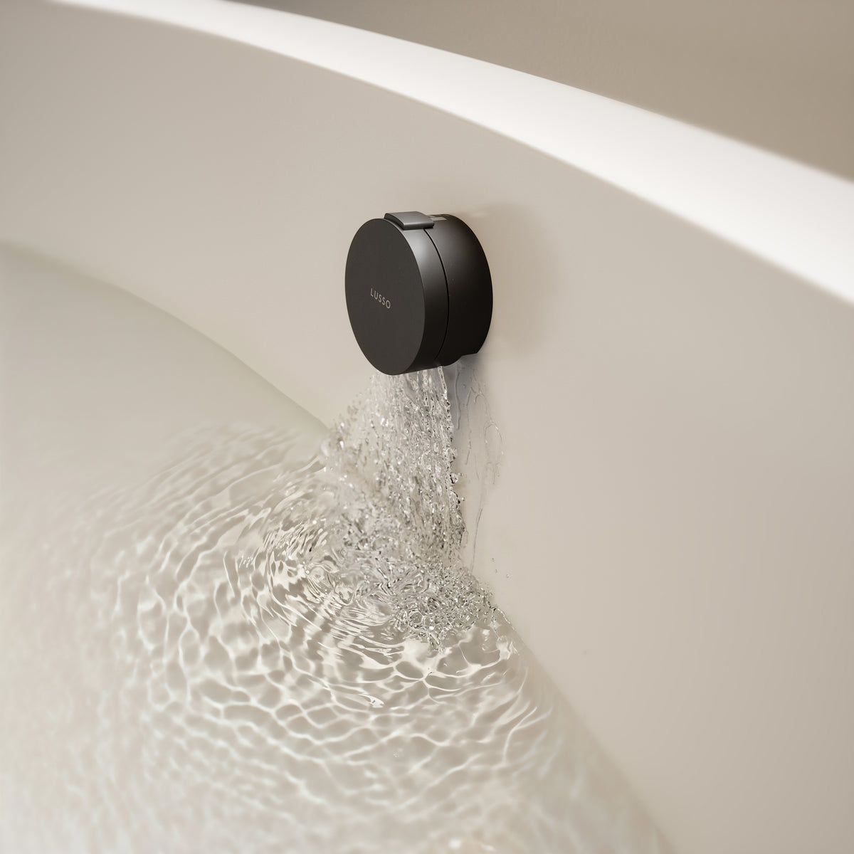 Aquaflow Matte Black Overflow Bath Filler Tap & Waste