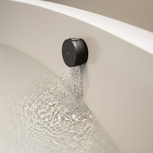 Aquaflow Matte Black Overflow Bath Filler Tap & Waste