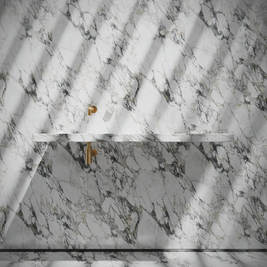 Levitare Arabescato Marble Ultra Thin Wall Mounted Basin 1200mm (Offset Waste)