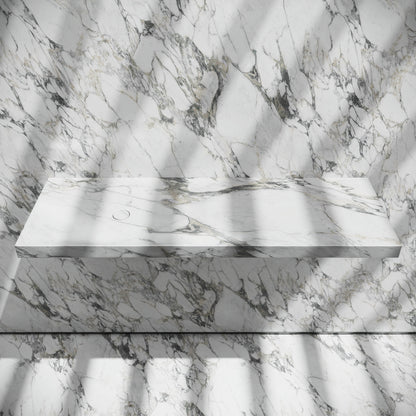 Levitare Arabescato Marble Ultra Thin Wall Mounted Basin 1200mm (Offset Waste)