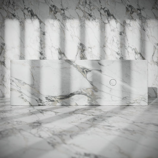 Levitare Arabescato Marble Ultra Thin Wall Mounted Basin 1200mm (Offset Waste)