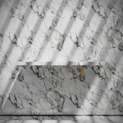 Levitare Arabescato Marble Ultra Thin Wall Mounted Basin 1200mm (Offset Waste)