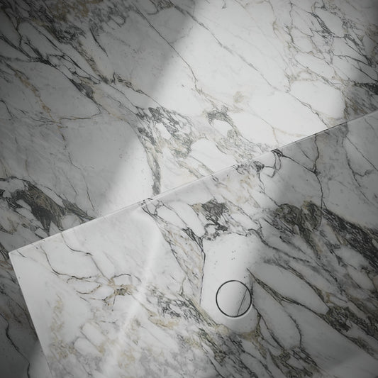 Levitare Arabescato Marble Ultra Thin Wall Mounted Basin 1200mm (Offset Waste)