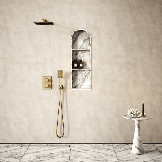 Arco Volakas Marble Arched Bathroom Shower Niche 300mm