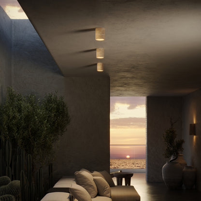 Aurelia Travertine Round Ceiling Light 100mm