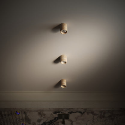 Aurelia Travertine Round Ceiling Light 100mm