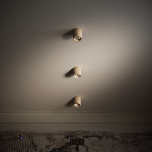 Aurelia Travertine Round Ceiling Light 100mm