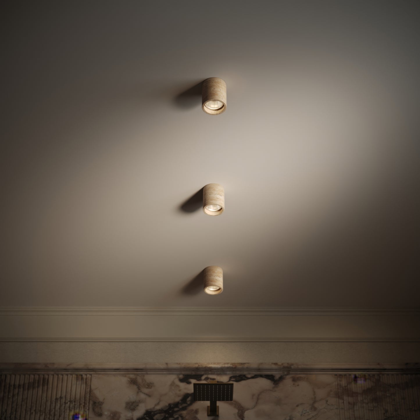 Aurelia Travertine Round Ceiling Light 100mm