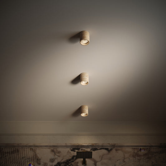 Aurelia Travertine Round Ceiling Light 100mm