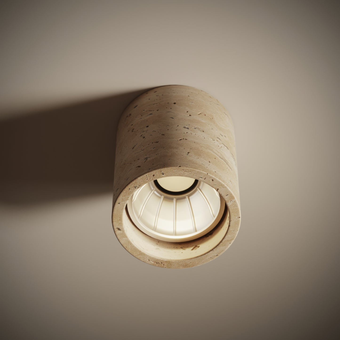 Aurelia Travertine Round Ceiling Light 100mm