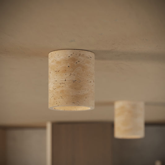 Aurelia Travertine Round Ceiling Light 100mm
