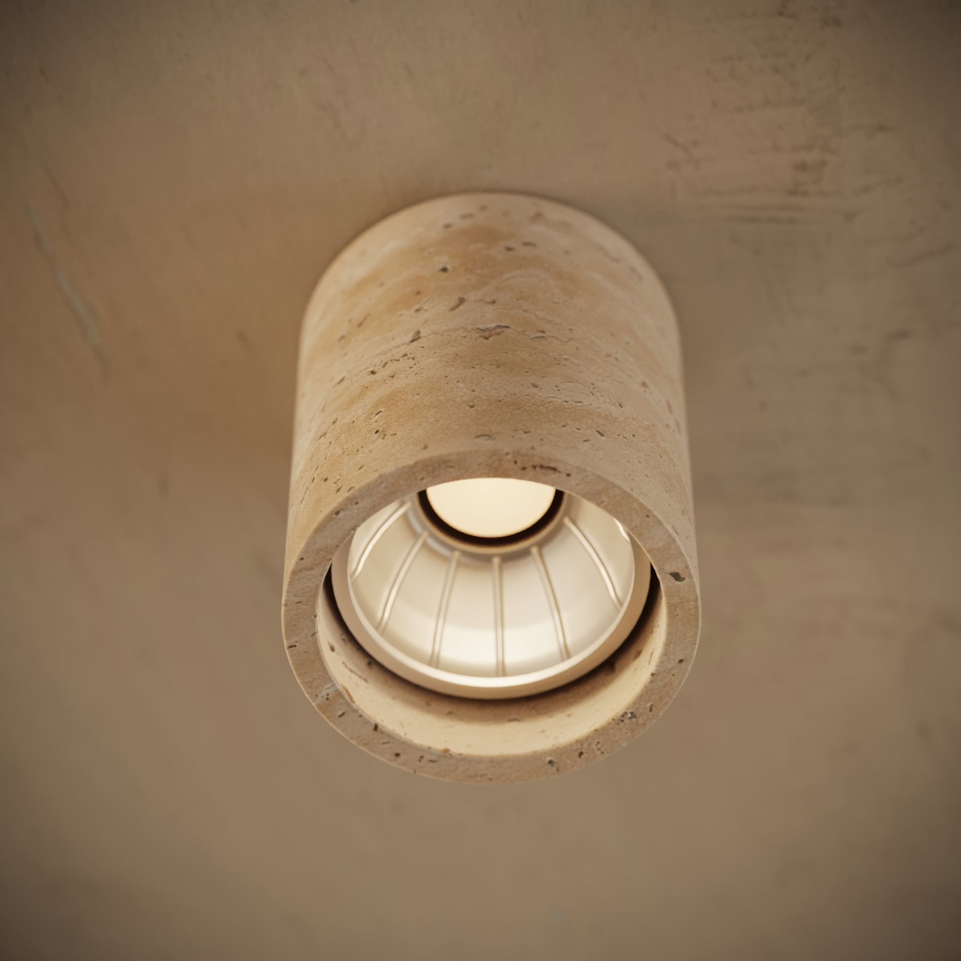 Aurelia Travertine Round Ceiling Light 100mm