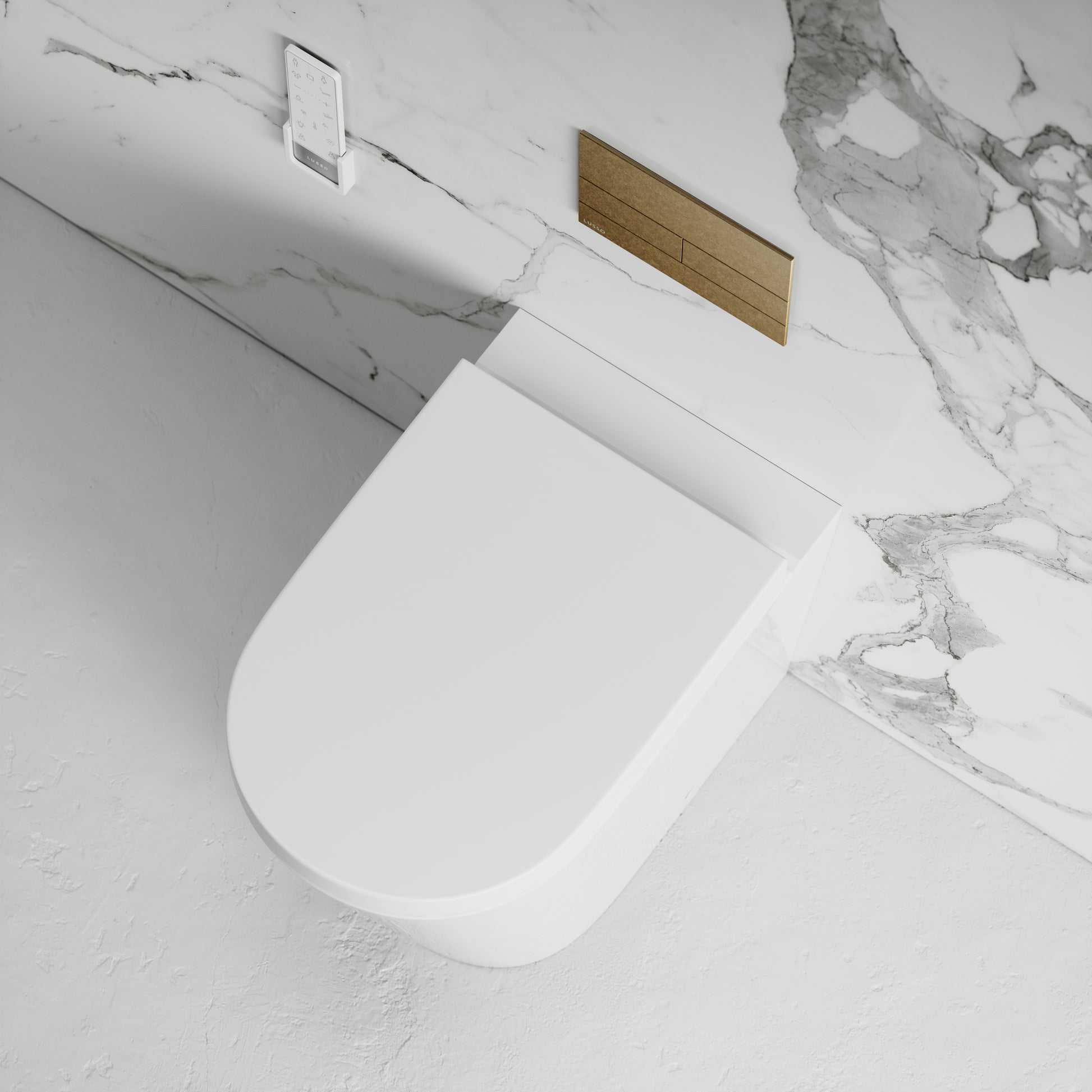 Intellismart Back To Wall Rimless Bidet Toilet with Concealed Cistern and Square Flush Plate