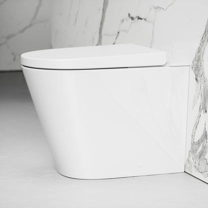 Intellismart Back To Wall Rimless Bidet Toilet with Concealed Cistern and Rose Gold Flush Plate