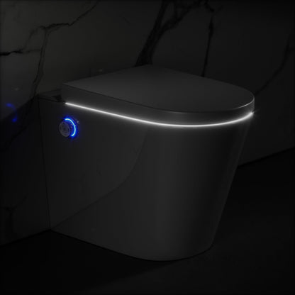 Intellismart Back To Wall Rimless Bidet Toilet with Concealed Cistern and Matte Black Flush Plate
