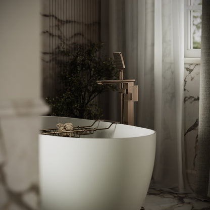 Baroque Brushed Bronze Floorstanding Bath Shower Mixer Tap