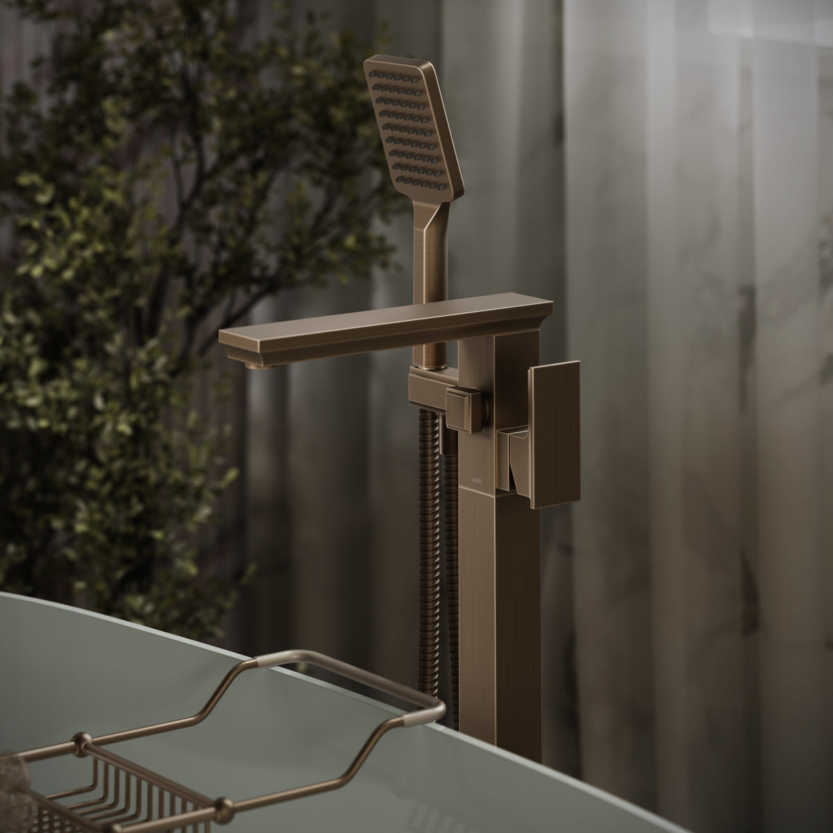 Baroque Brushed Bronze Floorstanding Bath Shower Mixer Tap