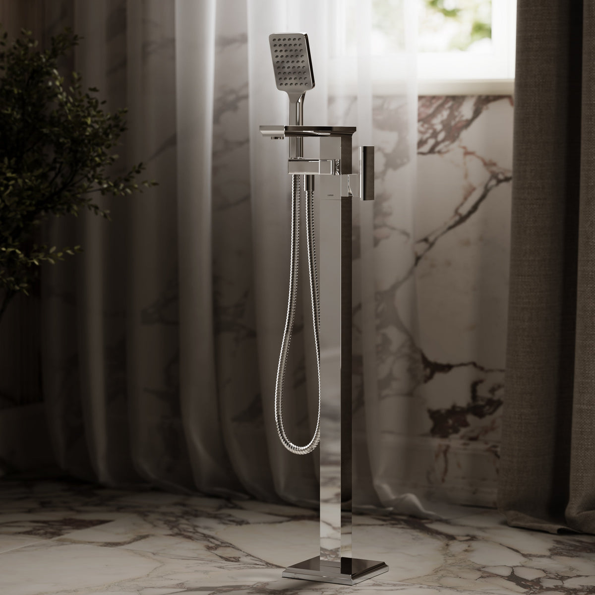 Baroque Chrome Floorstanding Bath Shower Mixer Tap