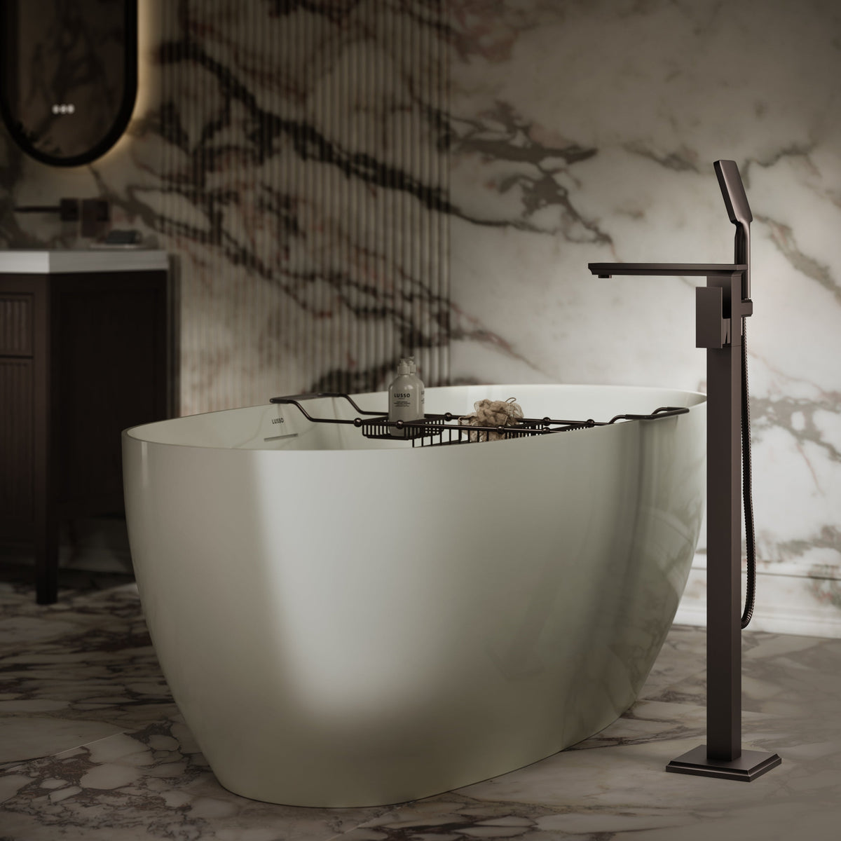 Baroque Deep Bronze Floorstanding Bath Shower Mixer Tap