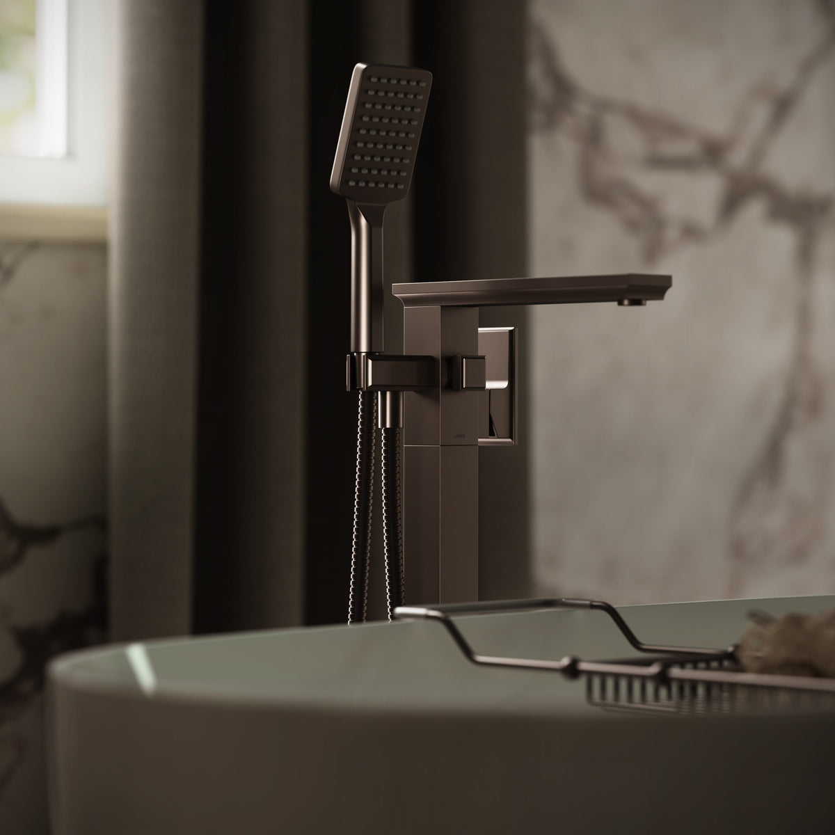 Baroque Deep Bronze Floorstanding Bath Shower Mixer Tap