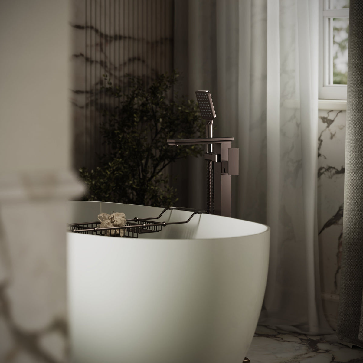 Baroque Deep Bronze Floorstanding Bath Shower Mixer Tap