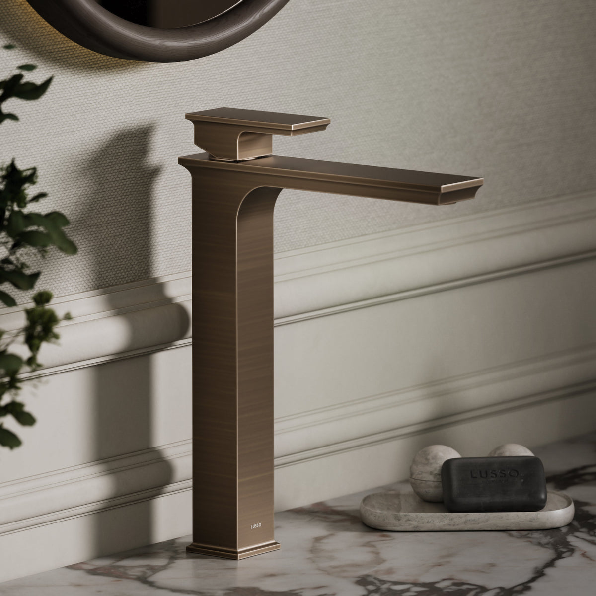 Baroque Brushed Bronze Monobloc Tall Basin Mixer Tap