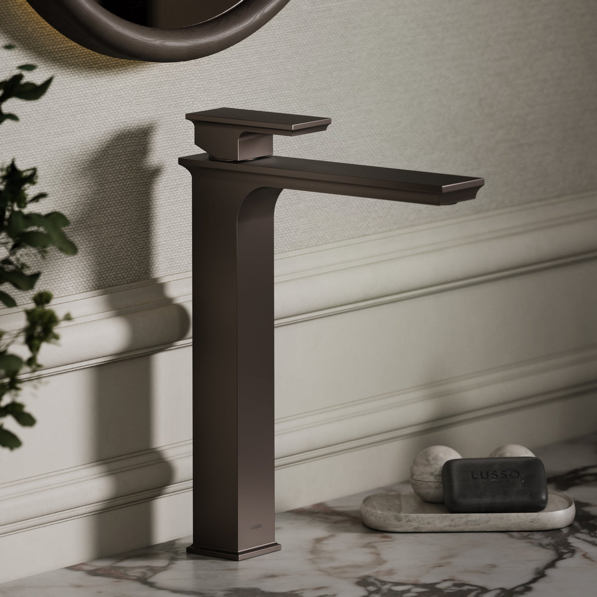Baroque Deep Bronze Monobloc Tall Basin Mixer Tap