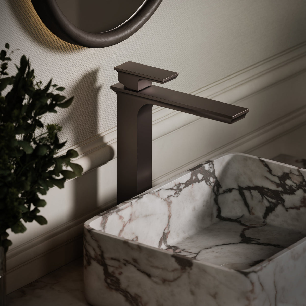 Baroque Deep Bronze Monobloc Tall Basin Mixer Tap