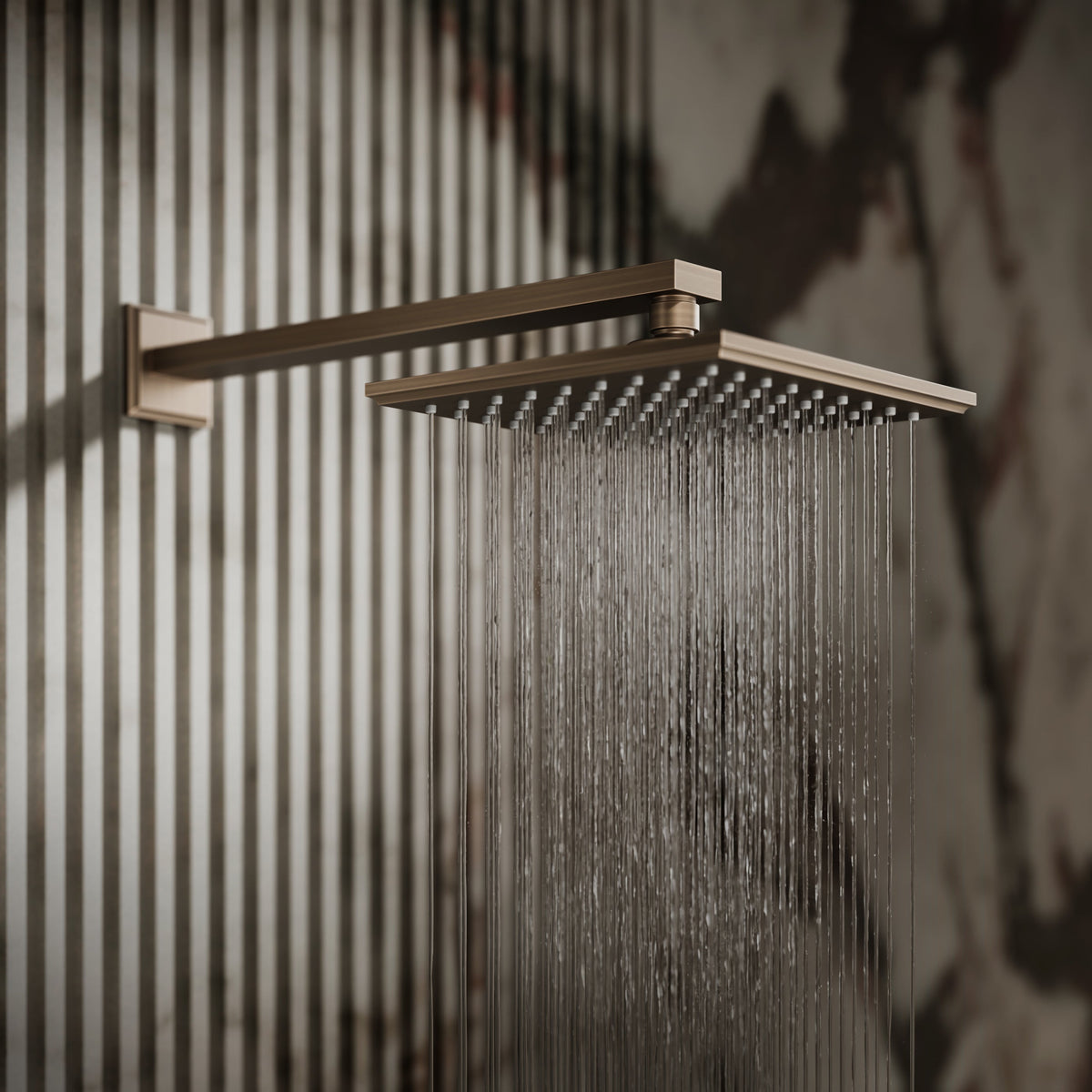 Baroque Brushed Bronze Thermostatic Shower with Handheld Shower
