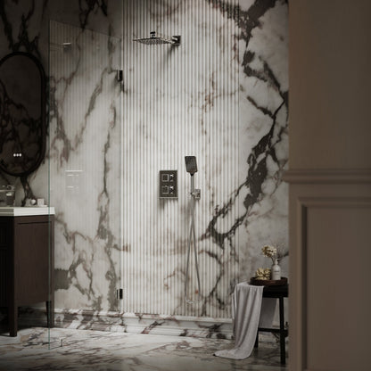 Baroque Chrome Thermostatic Shower with Handheld Shower