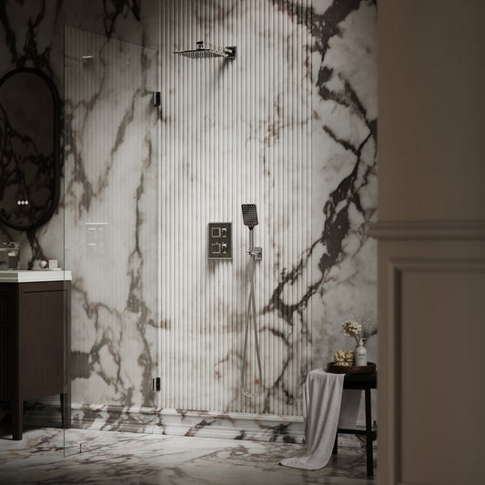 Baroque Chrome Thermostatic Shower with Handheld Shower