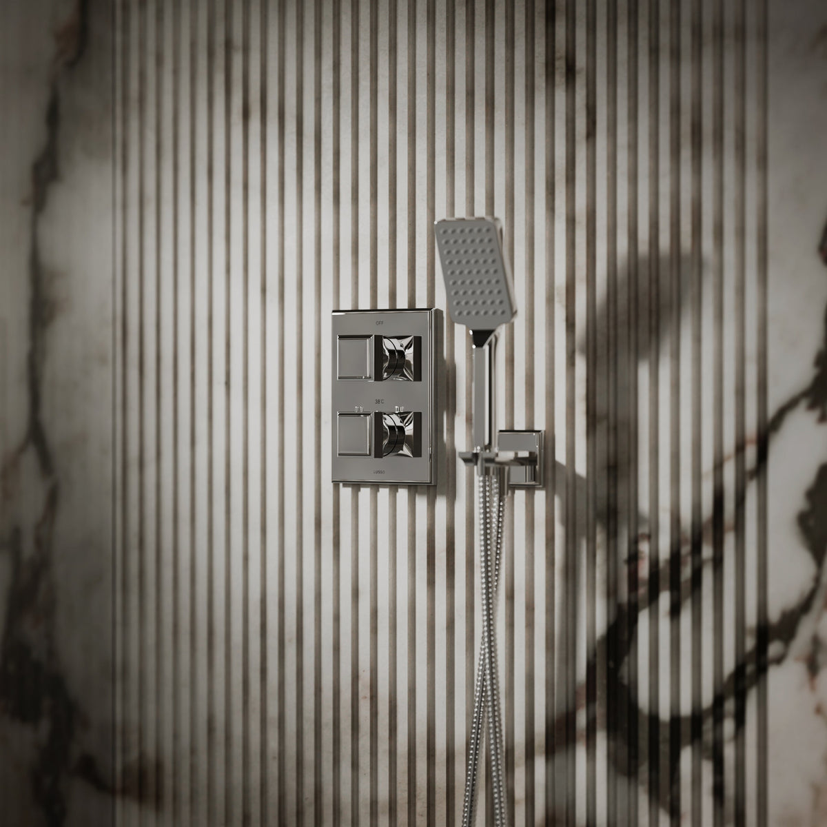 Baroque Chrome Thermostatic Shower with Handheld Shower