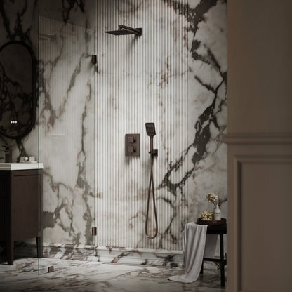 Baroque Deep Bronze Thermostatic Shower with Handheld Shower