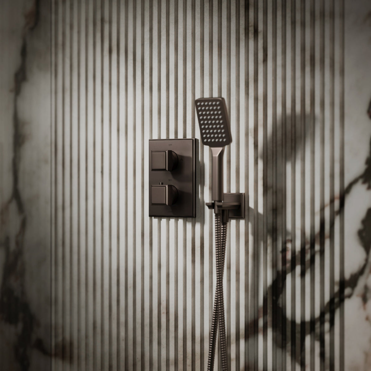 Baroque Deep Bronze Thermostatic Shower with Handheld Shower