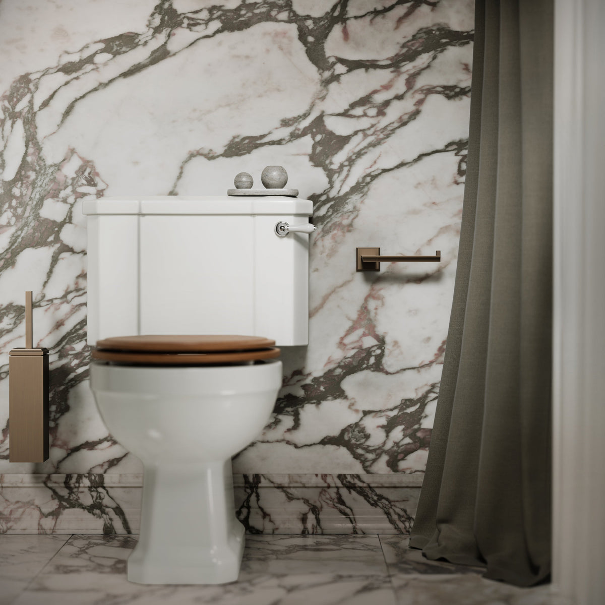 Baroque Brushed Bronze Toilet Roll Holder