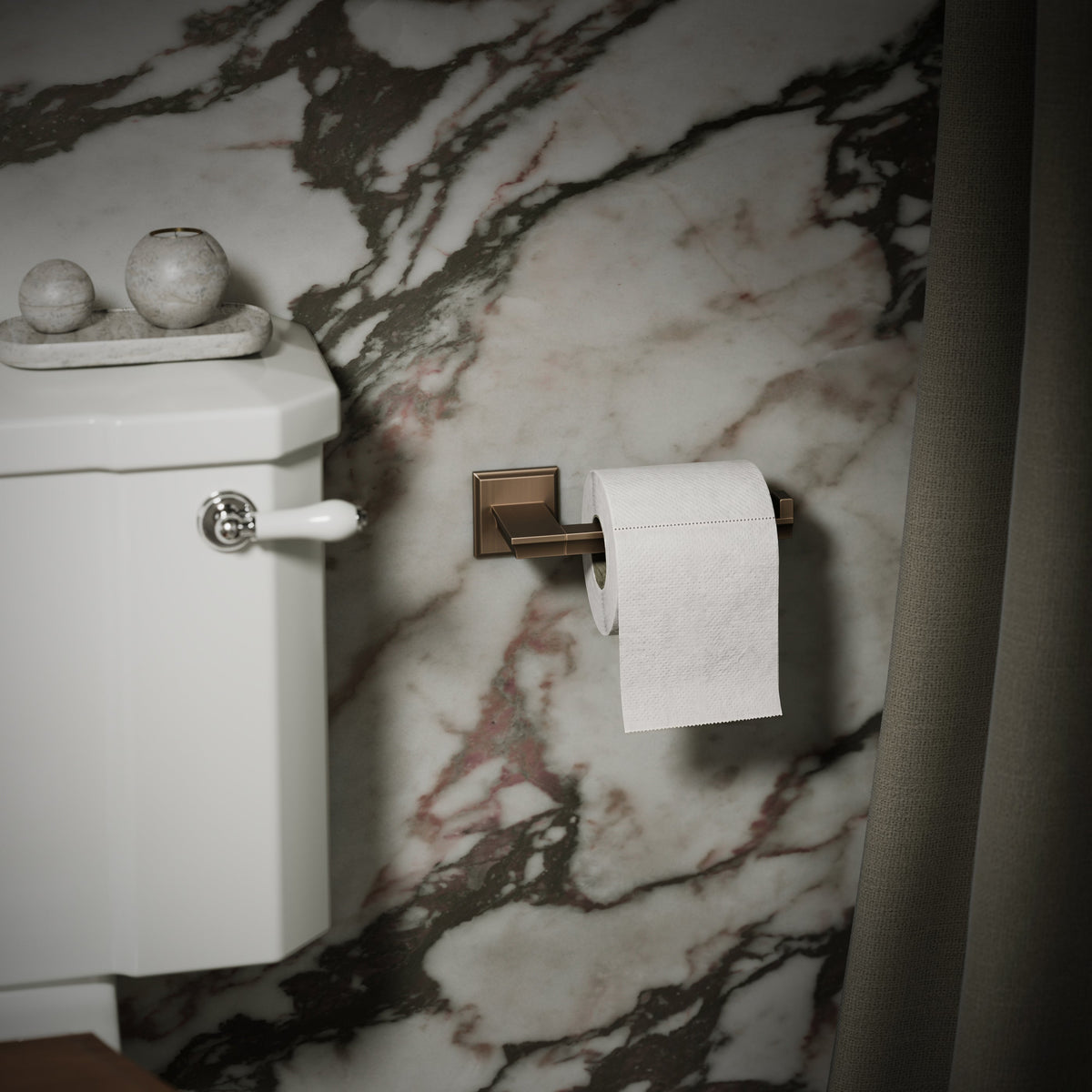 Baroque Brushed Bronze Toilet Roll Holder