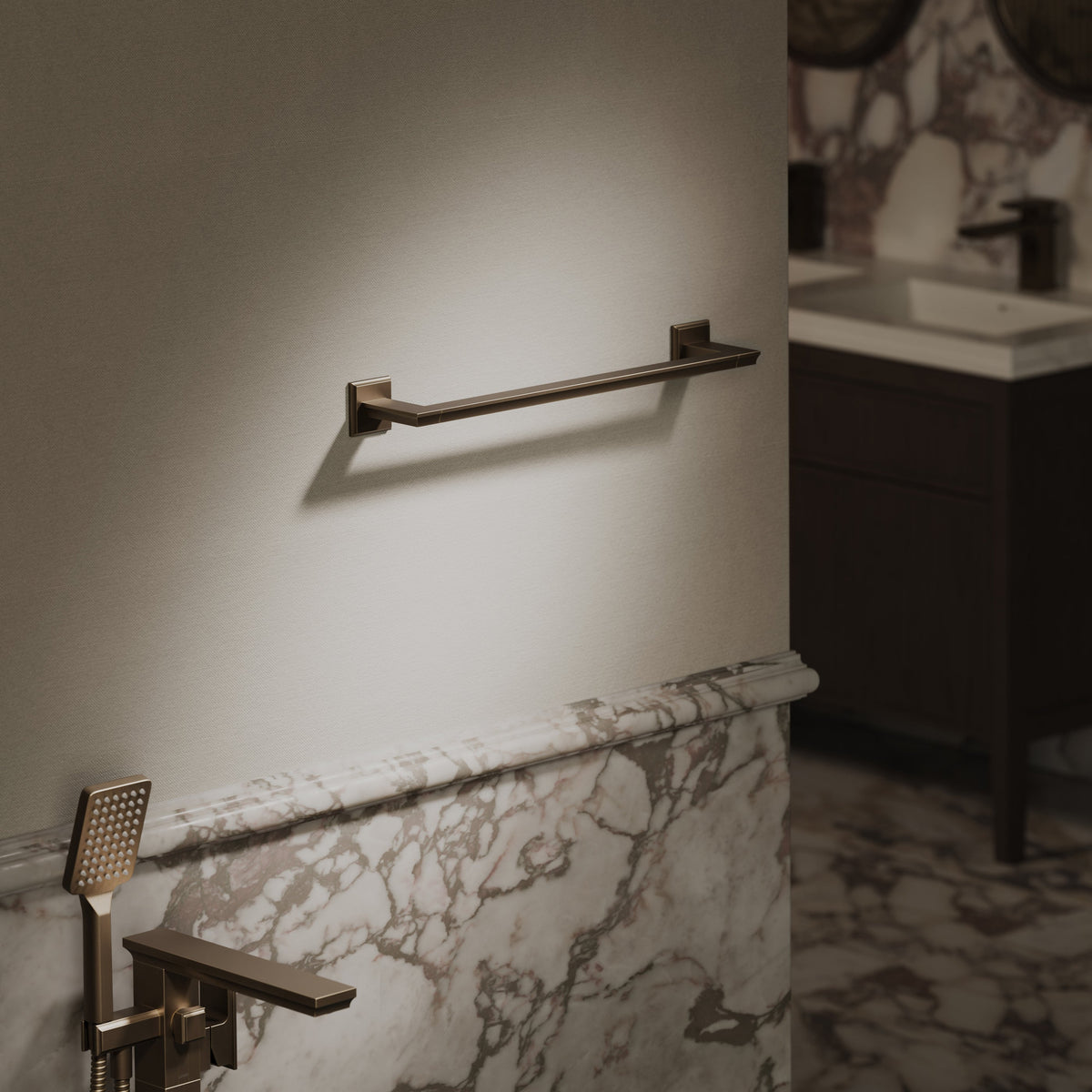 Baroque Brushed Bronze Towel Bar Rail 523mm