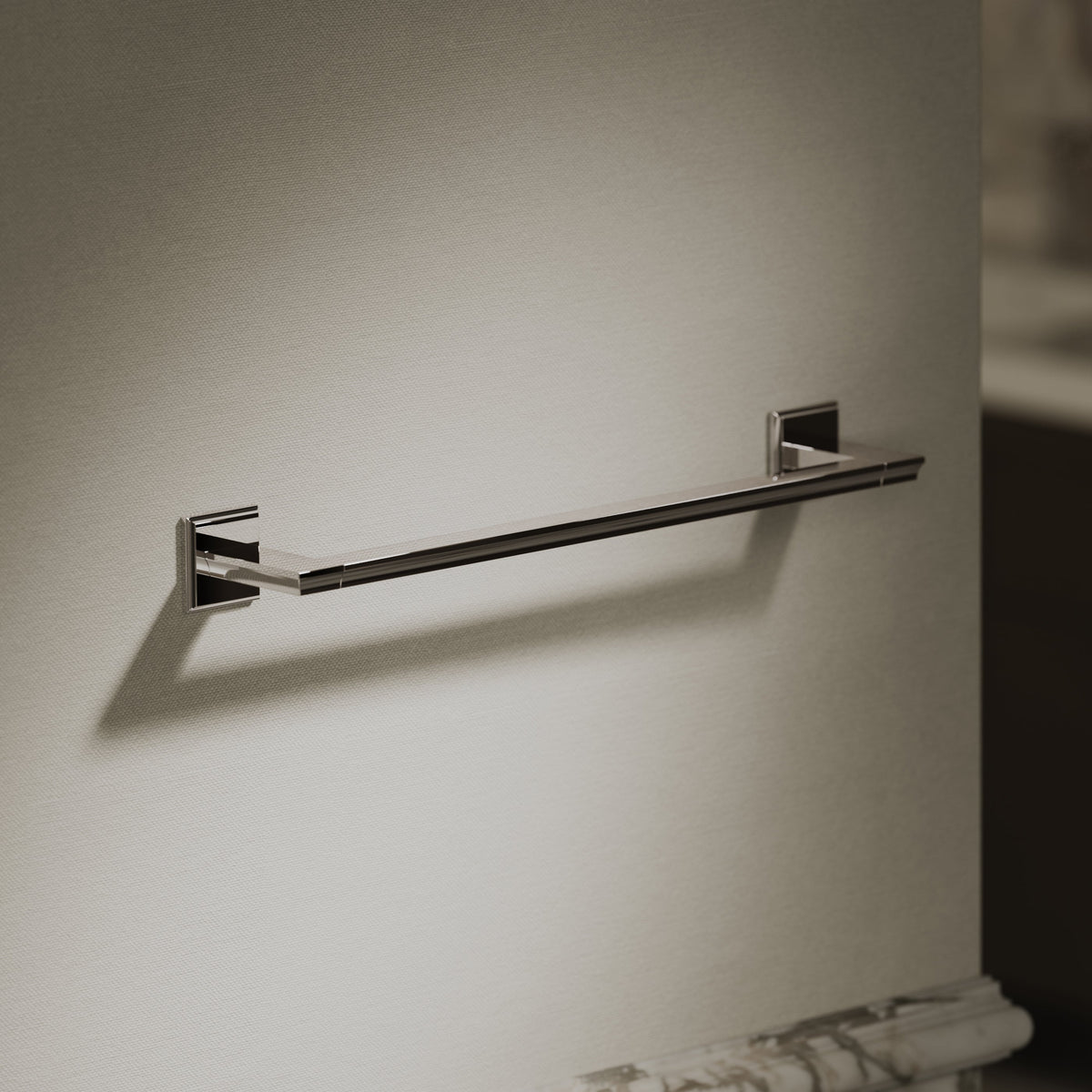 Baroque Chrome Towel Bar Rail 523mm