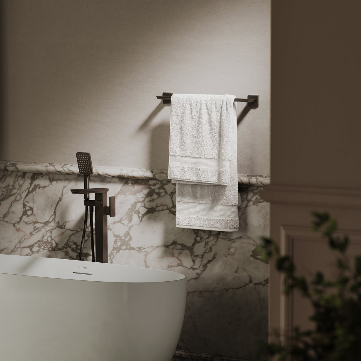 Baroque Deep Bronze Towel Bar Rail 523mm