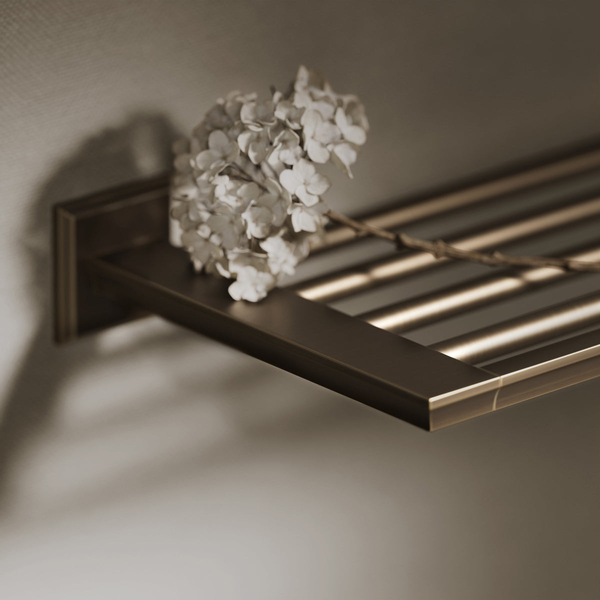 Baroque Brushed Bronze Towel Shelf