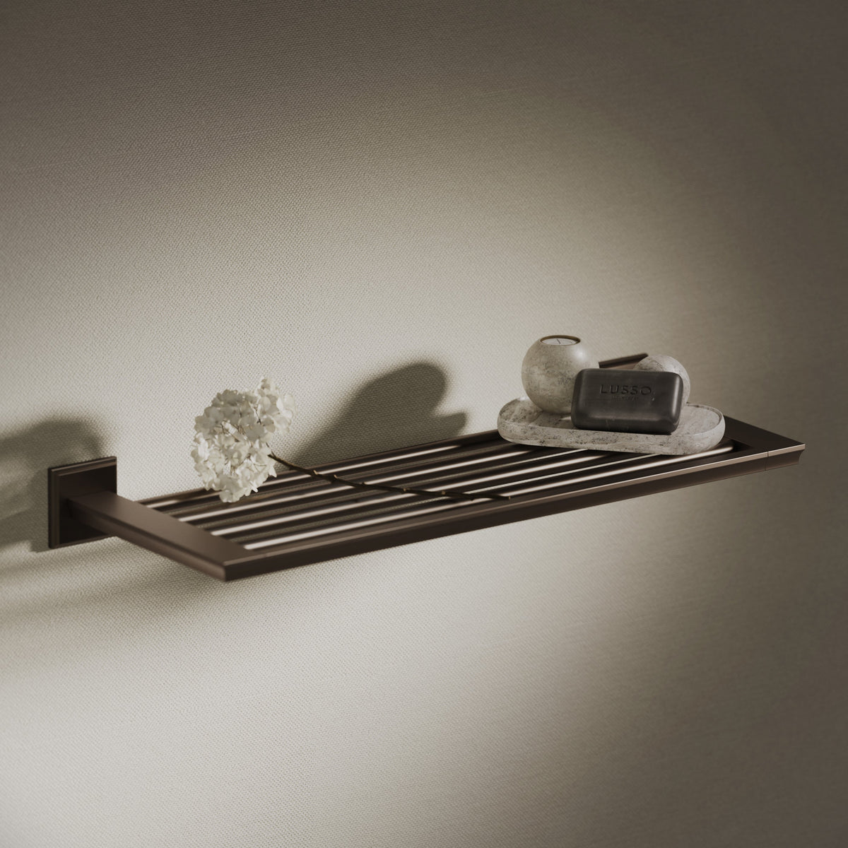 Baroque Deep Bronze Towel Shelf