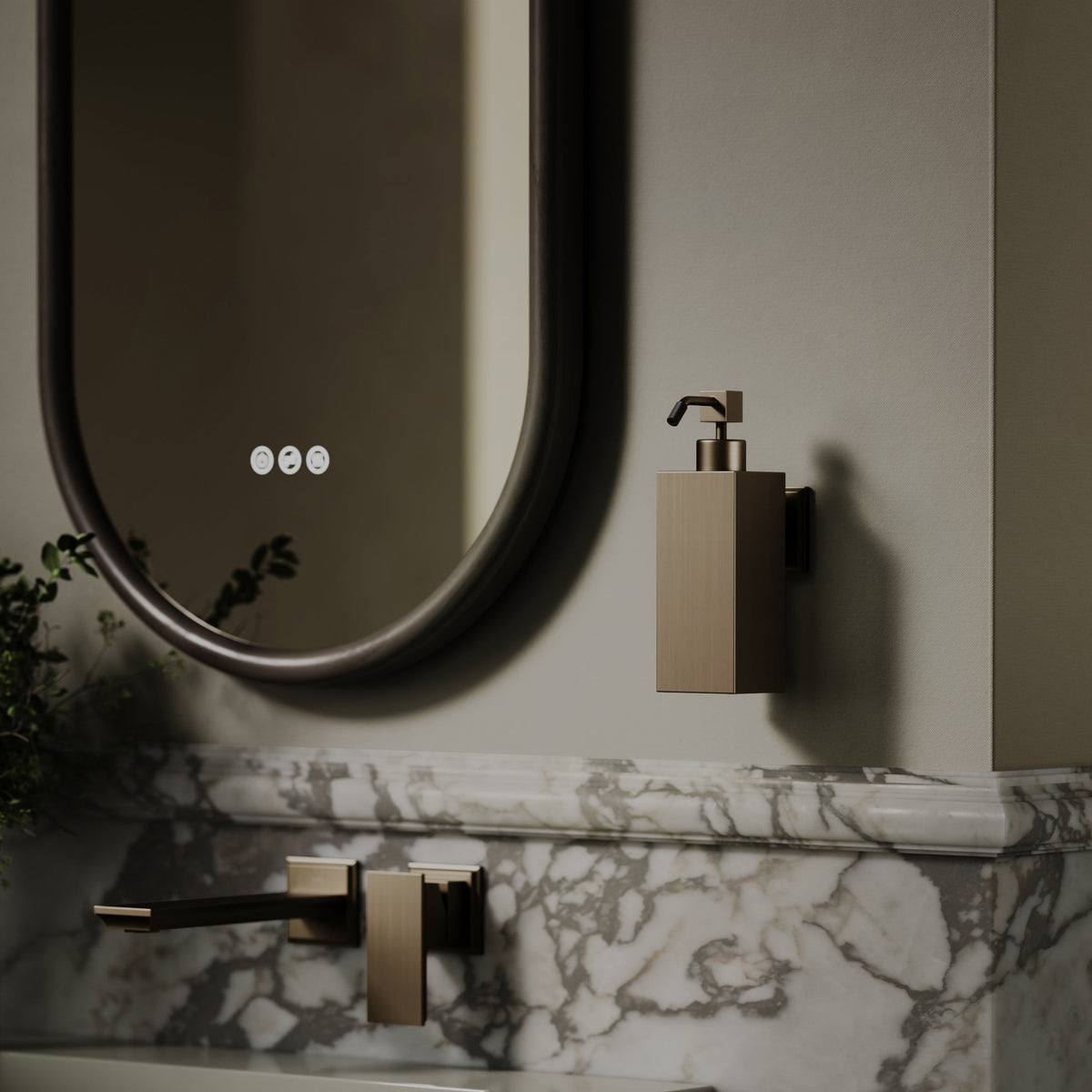 Baroque Brushed Bronze Wall Mounted Soap Dispenser