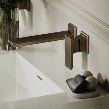 Baroque Brushed Bronze Wall Mounted Basin Mixer Tap V2